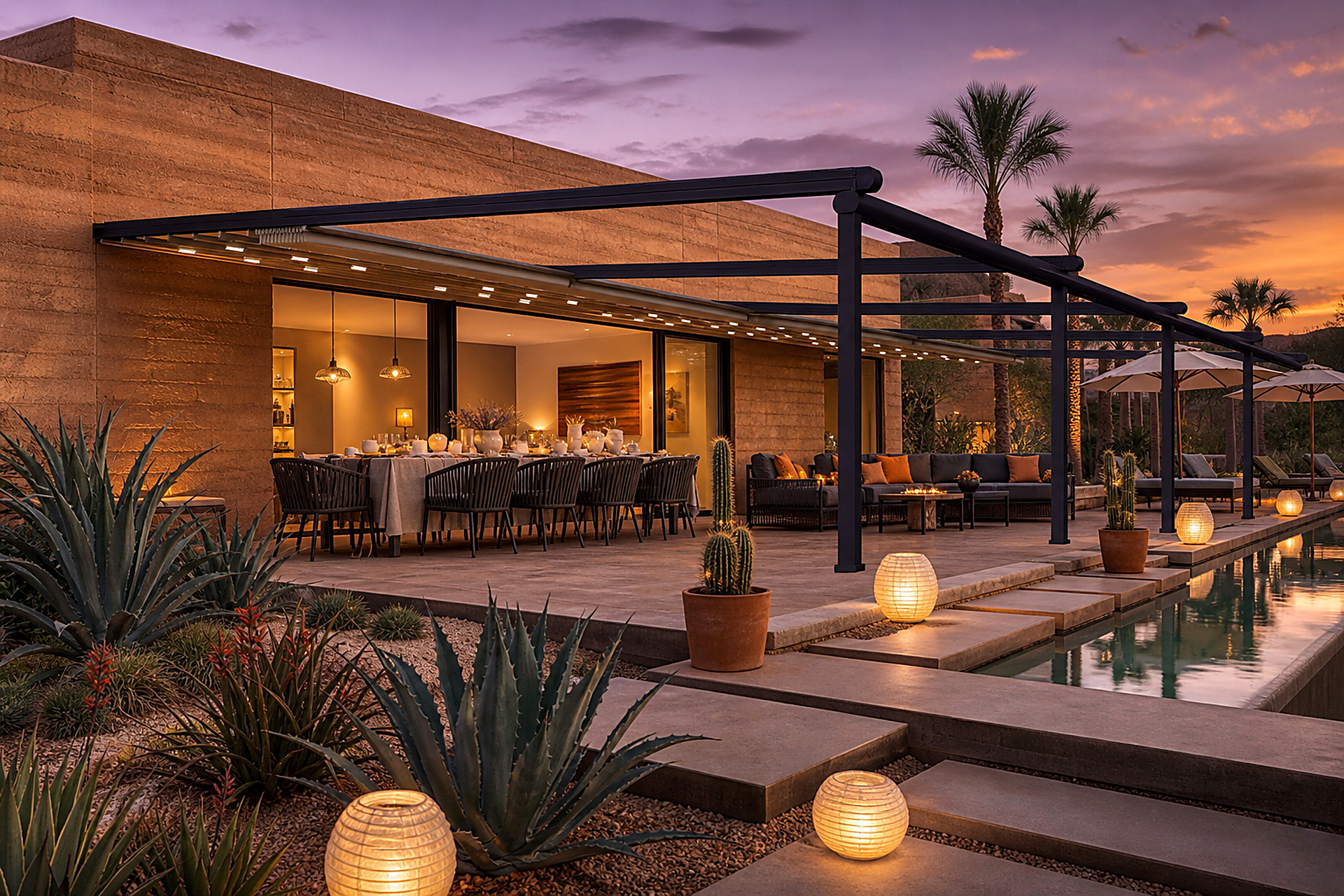 Pergola Luna Lux — LED aydınlatmalı pergola uygulaması