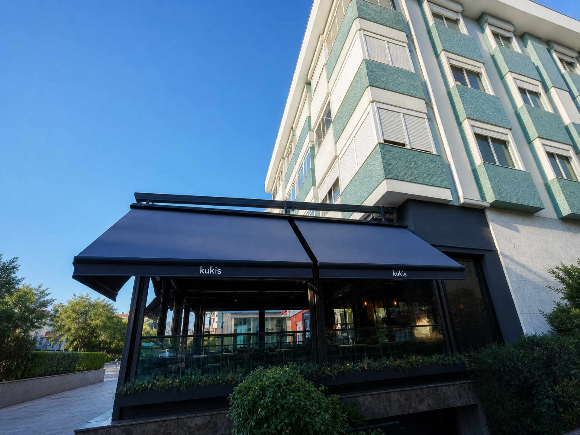 Mafsallı Tente — kukis kafe çift panelli tente